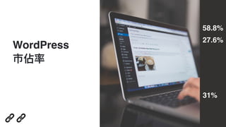 58.8%
WordPress
市佔率
27.6%
31%
 