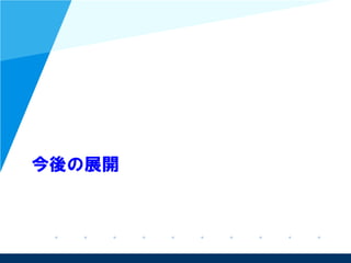 今後の展開
 