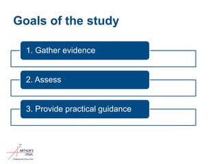 Goals of the study
1. Gather evidence
2. Assess
3. Provide practical guidance
6
 