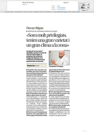 16/03/17Diari de Girona
Gerona
Prensa: Diaria
Tirada: 7.540 Ejemplares
Difusión: 5.438 Ejemplares
Página: 13
Sección: LOCAL Valor: 681,00 € Área (cm2): 197,6 Ocupación: 23,16 % Documento: 1/1 Autor: Elisabet Don figueres Núm. Lectores: 34000
Cód:109082973
7 / 12
 