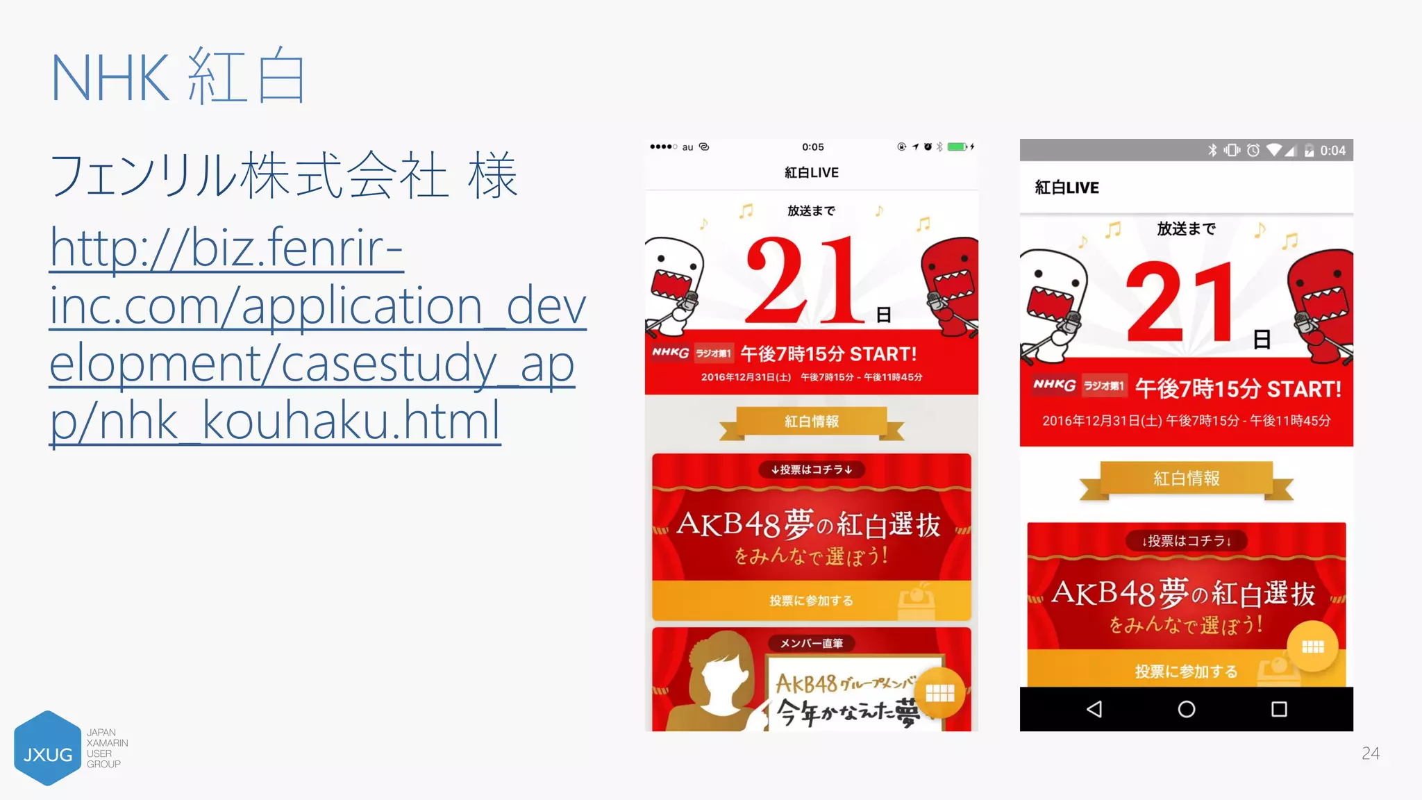 Expense(経費精算)アプリ
適度な機能
ログイン、カメラ、クラウドにデータ保存、オフライン
保存、日付／金額／場所などの入力、チャート
更に
OCR、GPS、管理者モード、承認、Excel出力などの機
能も
Prism for Xamarin.Forms
Pattern＆Practices
Testable＆Maintenable
24
Project Blue Monkey
 