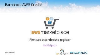 Earn $100 AWS Credit!
First 100 attendees to register
ter.li/zt5un2
© 2017 SoftNAS, Inc.
 