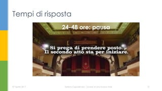 24-48 ore: pausa
Tempi di risposta
07 Aprile 2017 Serena Capodicasa - Le basi di una buona mail 31
 