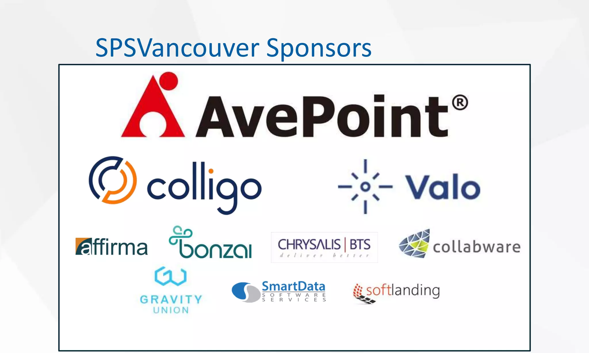 SPSVancouver Sponsors
 