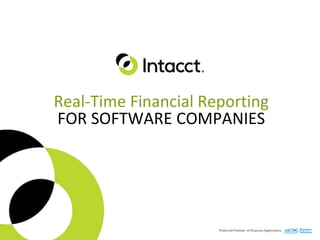 Real-Time Financial Reporting
FOR SOFTWARE COMPANIES
 