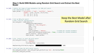 108
Keep the Best Model after
Random Grid Search
 