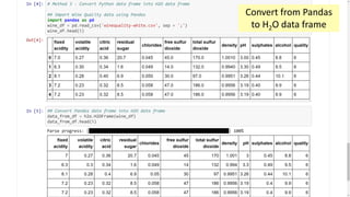 50
Convert from Pandas
to H2O data frame
 