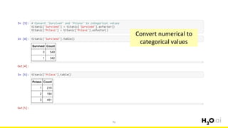 71
Convert numerical to
categorical values
 