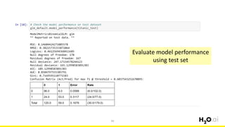 77
Evaluate model performance
using test set
 