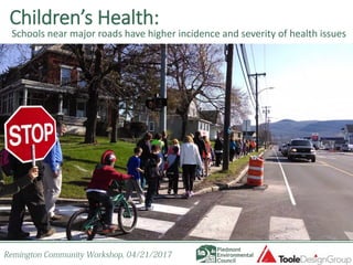 Children’s Health:
Schools near major roads have higher incidence and severity of health issues
 