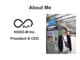 About Me
HOXO-M Inc.
President & CEO
2
 