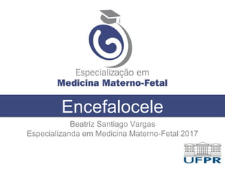 Encefalocele
Beatriz Santiago Vargas
Especializanda em Medicina Materno-Fetal 2017
 