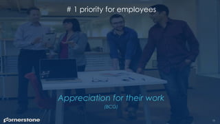 13
# 1 priority for employees
Appreciation for their work
(BCG)
 