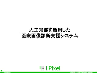 Confidential Copyright © LPixel Inc. All Rights Reserved.
人工知能を活用した
医療画像診断支援システム
 