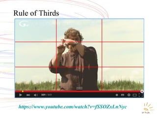 Rule of Thirds
https://www.youtube.com/watch?v=fSSOZxLnNyc
 