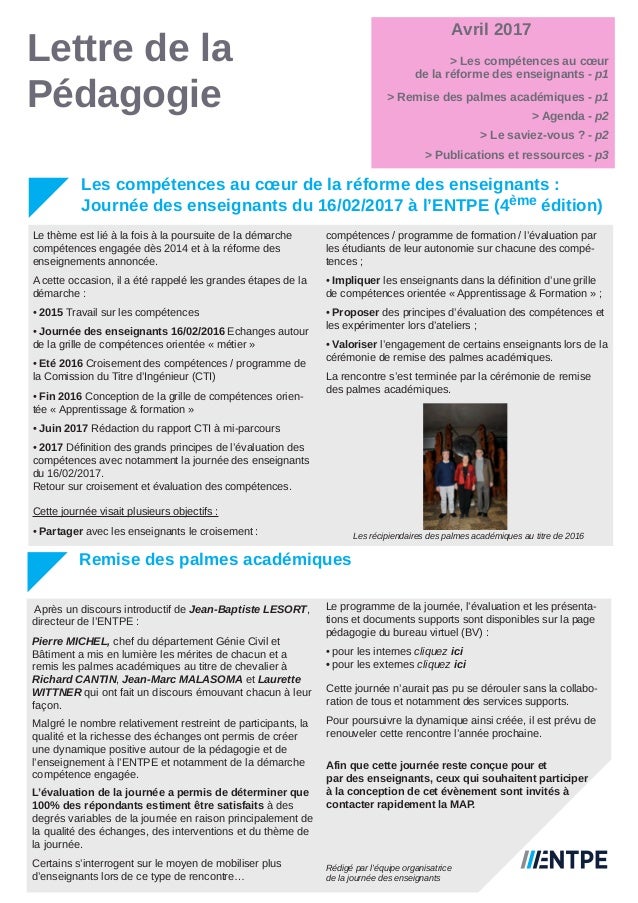 2017 04 Lettre De La Pedagogie Entpe