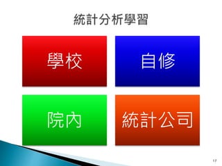 學校 自修
院內 統計公司
17
 