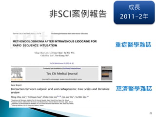 23
成長
2011-2年
重症醫學雜誌
慈濟醫學雜誌
 