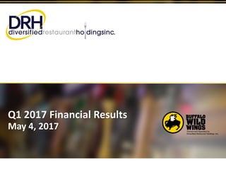 Q1 2017 Financial Results
May 4, 2017
 