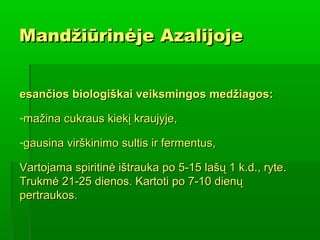 Mandžiūrinėje AzalijojeMandžiūrinėje Azalijoje
esančios biologiškai veiksmingos medžiagos:esančios biologiškai veiksmingos...