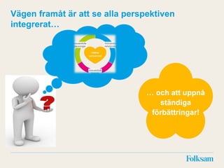 Vägen framåt är att se alla perspektiven
integrerat…
… och att uppnå
ständiga
förbättringar!
 