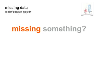 missing something?
missing data
recent passion project
 