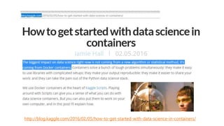 Docker & Containers for Big Data, Data Science, Machine Learning & Deep ...