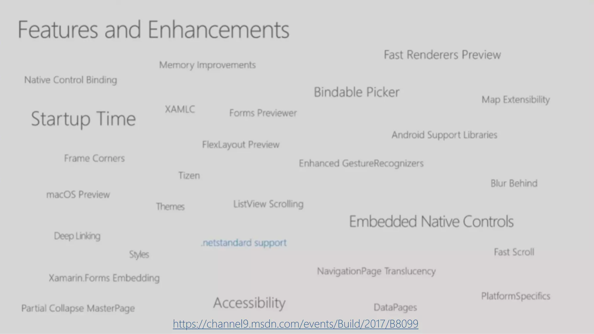 Blog
Make Your Xamarin.Forms Apps Even Better (and Faster!)
Fast Renderers
Label, Image, Button をより高速に描画できるように。
Startup Time Improvements
Xamarin.Forms Init 時に時間が掛かっていた問題を解消。
28
Xamarin.Forms 2.3
 