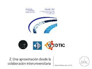 2. Una aproximación desde la
colaboración interuniversitaria (García-Peñalvo et al., 2017)
 