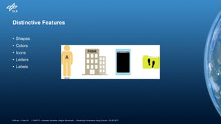 > TaPP'17 > Andreas Schreiber, Regina Struminski • Visualizing Provenance using Comics > 23.06.2017DLR.de • Chart 23
Distinctive Features
• Shapes
• Colors
• Icons
• Letters
• Labels
 