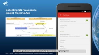 > TaPP'17 > Andreas Schreiber, Regina Struminski • Visualizing Provenance using Comics > 23.06.2017DLR.de • Chart 25
Collecting QS Provenance
Weight Tracking App
https://play.google.com/store/apps/details?id=de.medando.weightcompanion
 