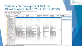 System Center Management Pack for
Microsoft Azure Stack – セットアップ(10/29)
2017/06/24 42
 