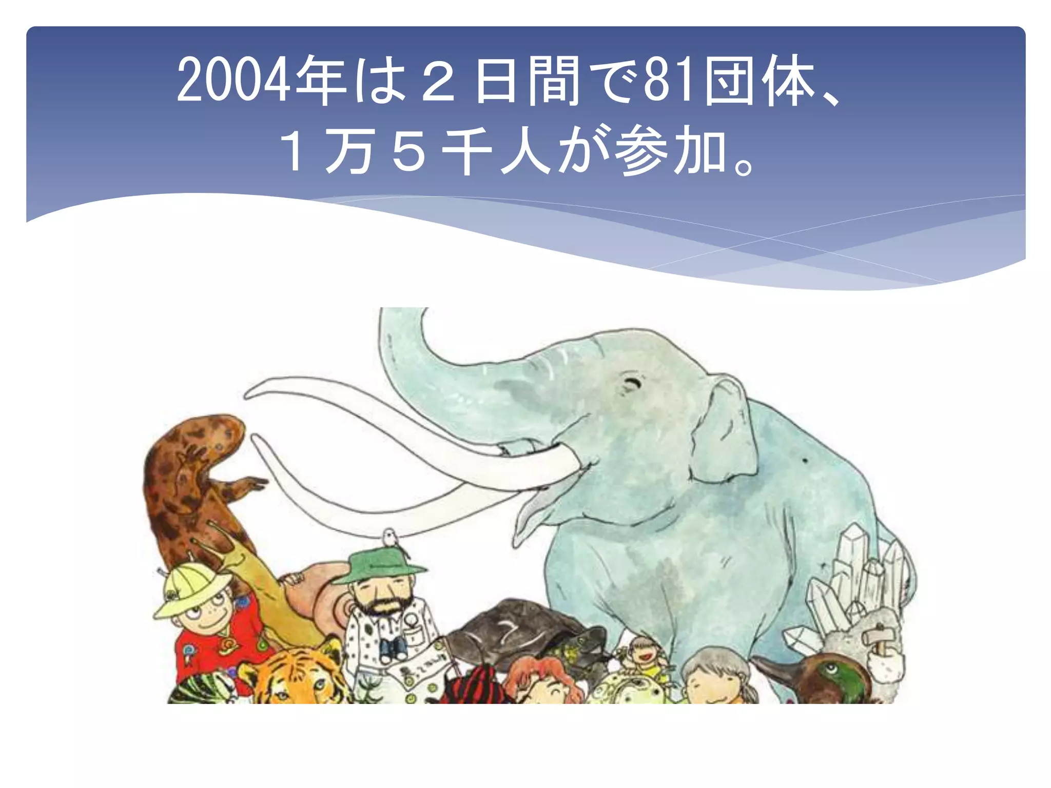 2004年は２日間で81団体、
１万５千人が参加。
 