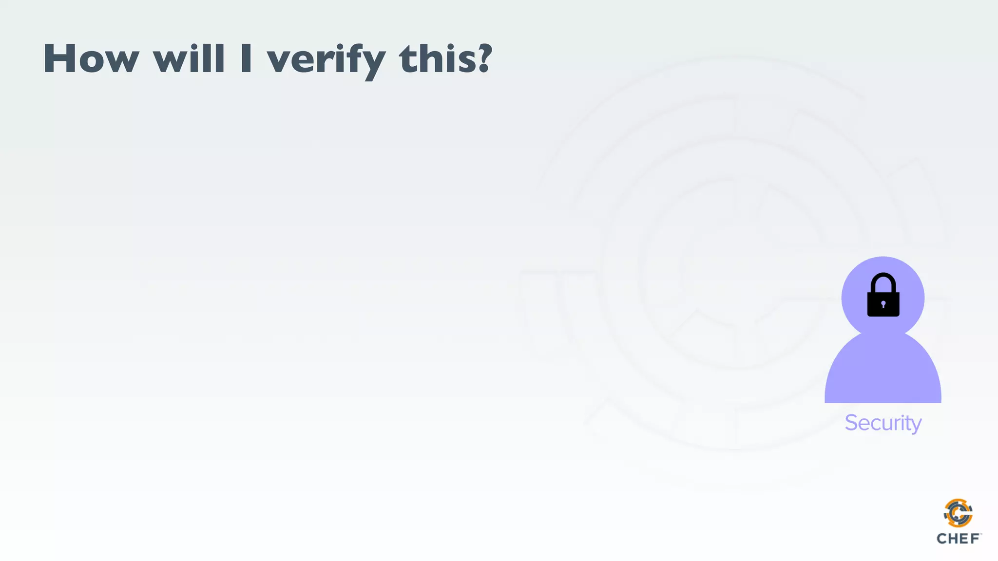 How will I verify this?
 