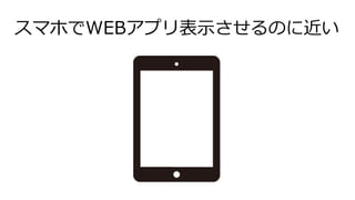 スマホでWEBアプリ表示させるのに近い
 