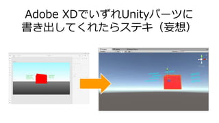 Adobe XDでいずれUnityパーツに
書き出してくれたらステキ（妄想）
 