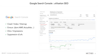 We Love SEO 2017 : Consolider, organiser et faire parler les données Google Search Console