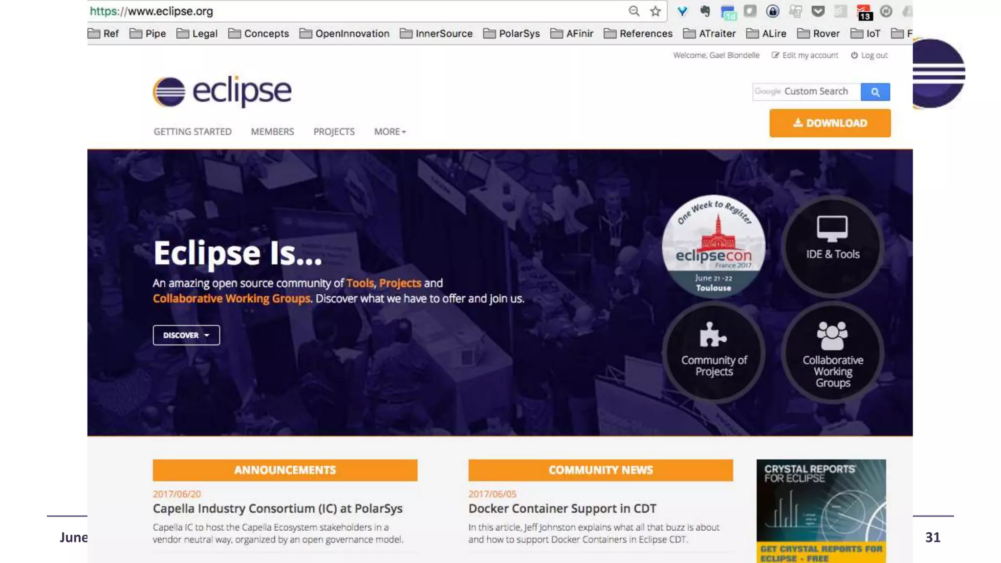 June 2017 Copyright (c) 2017, Eclipse Foundation, Inc. Made available under the Eclipse Public License 1.0 31
 