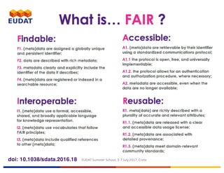 EUDAT	Summer	School,	3-7	July	2017,	Cretedoi: 10.1038/sdata.2016.18
 