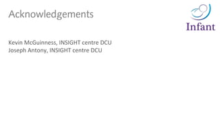 Acknowledgements
Kevin McGuinness, INSIGHT centre DCU
Joseph Antony, INSIGHT centre DCU
 