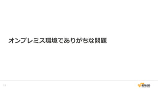 オンプレミス環境でありがちな問題
11
 