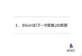 15
Elixirのアプリケーション例として、Qiita API呼出と、返ってくる
JSONのパースを行い、記事タイトルをリストアップしてみます
２．【例】JSONパーサを作る
 