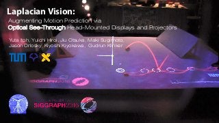 Laplacian Vision:
Yuta Itoh, Yuichi Hiroi, Jiu Otsuka, Maki Sugimoto,
Jason Orlosky, Kiyoshi Kiyokawa, Gudrun Klinker
Augmenting Motion Prediction via
Optical See-Through Head-Mounted Displays and Projectors
 