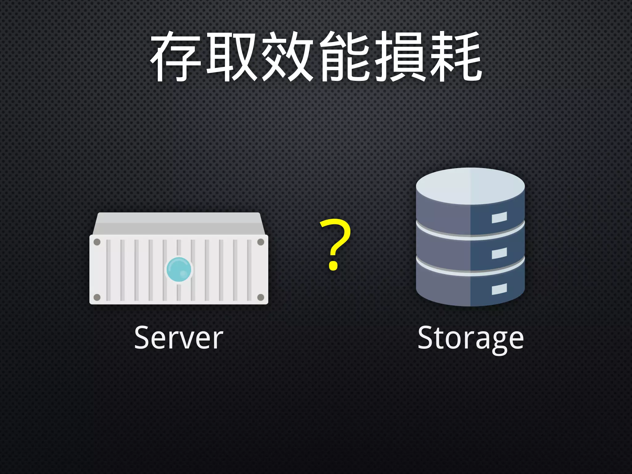 StorageServer
？
存取效能損耗
 