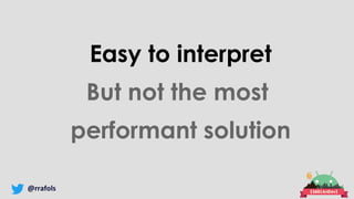 @rrafols
Easy to interpret
But not the most
performant solution
 