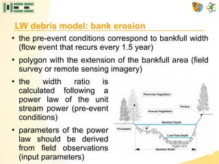 ●
the pre-event conditions correspond to bankfull width
(flow event that recurs every 1.5 year)
●
polygon with the extensi...