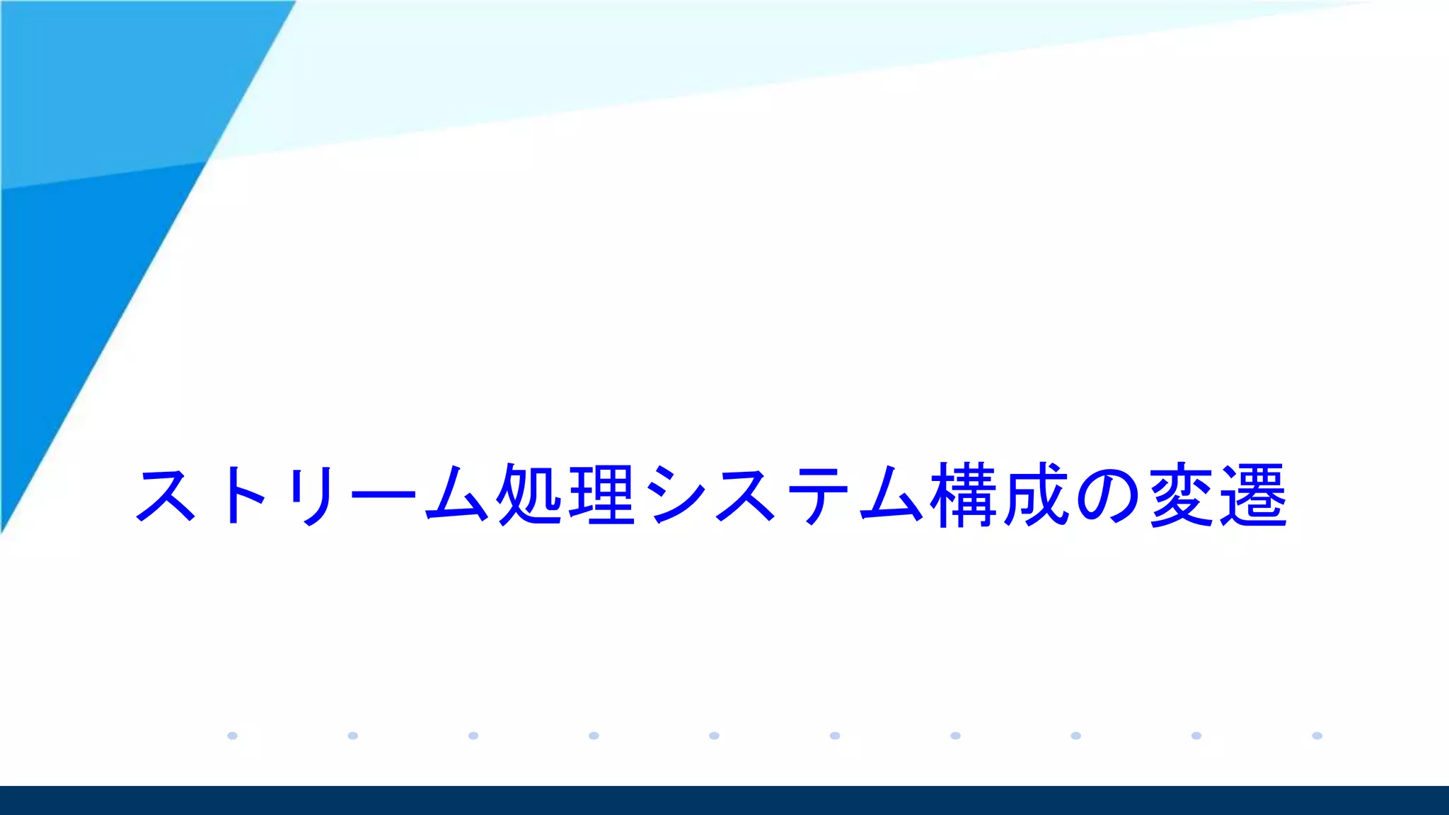 ストリーム処理システム構成の変遷
 