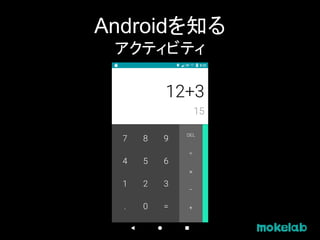Androidを知る
アクティビティ
 