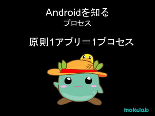 Androidを知る
プロセス
プロセスは
いきなり止まる
 