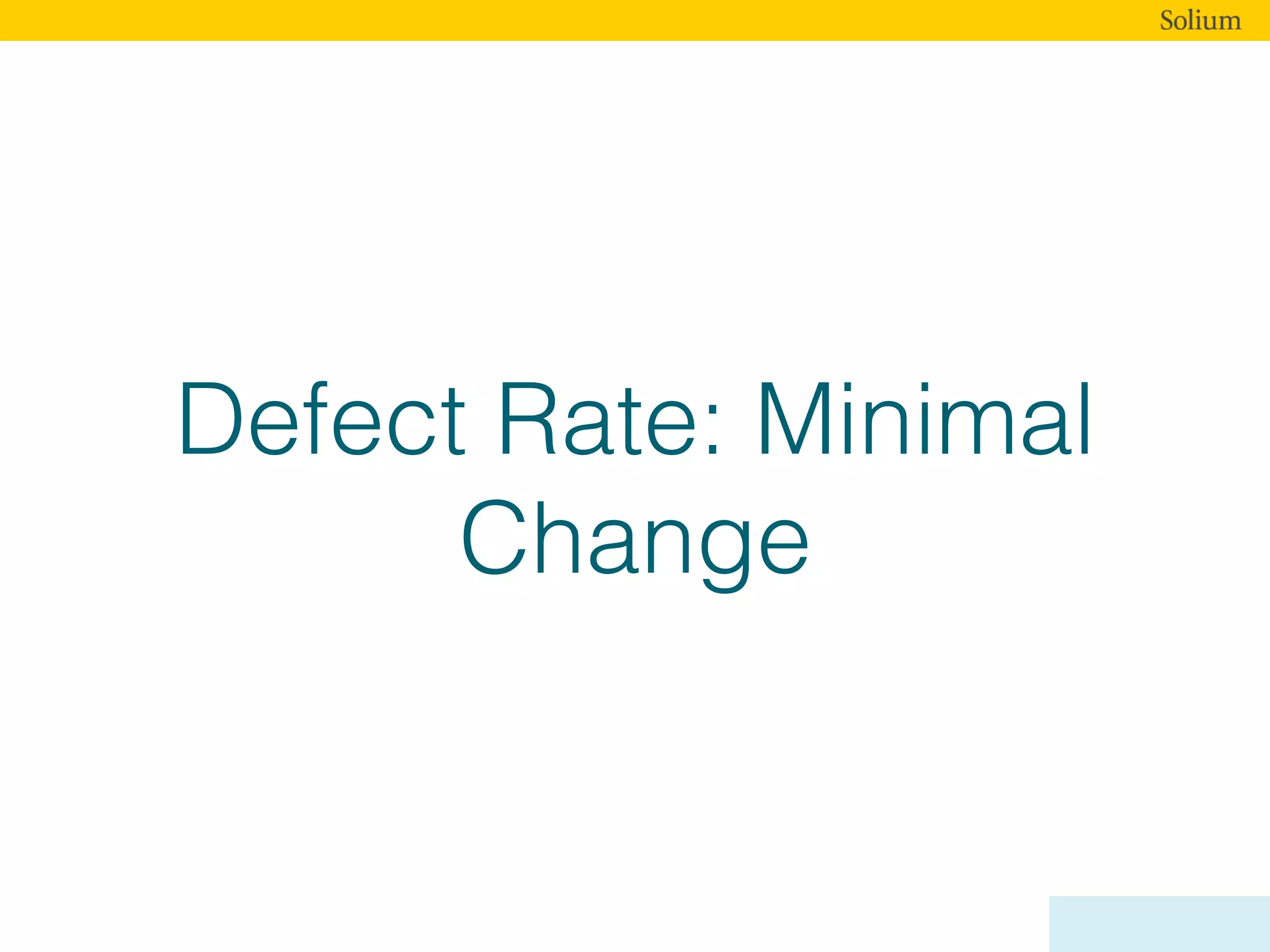 Defect Rate: Minimal
Change
 